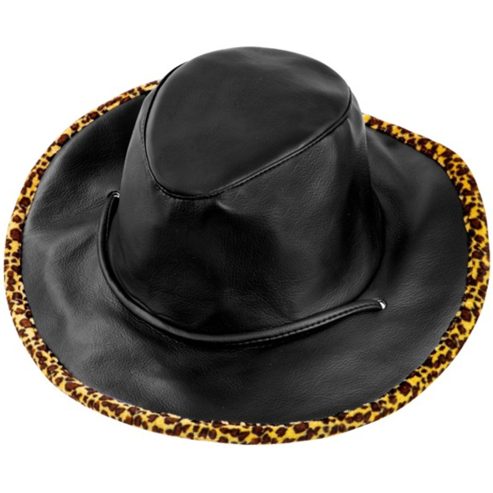 Adult Black and Leopard Print Hat