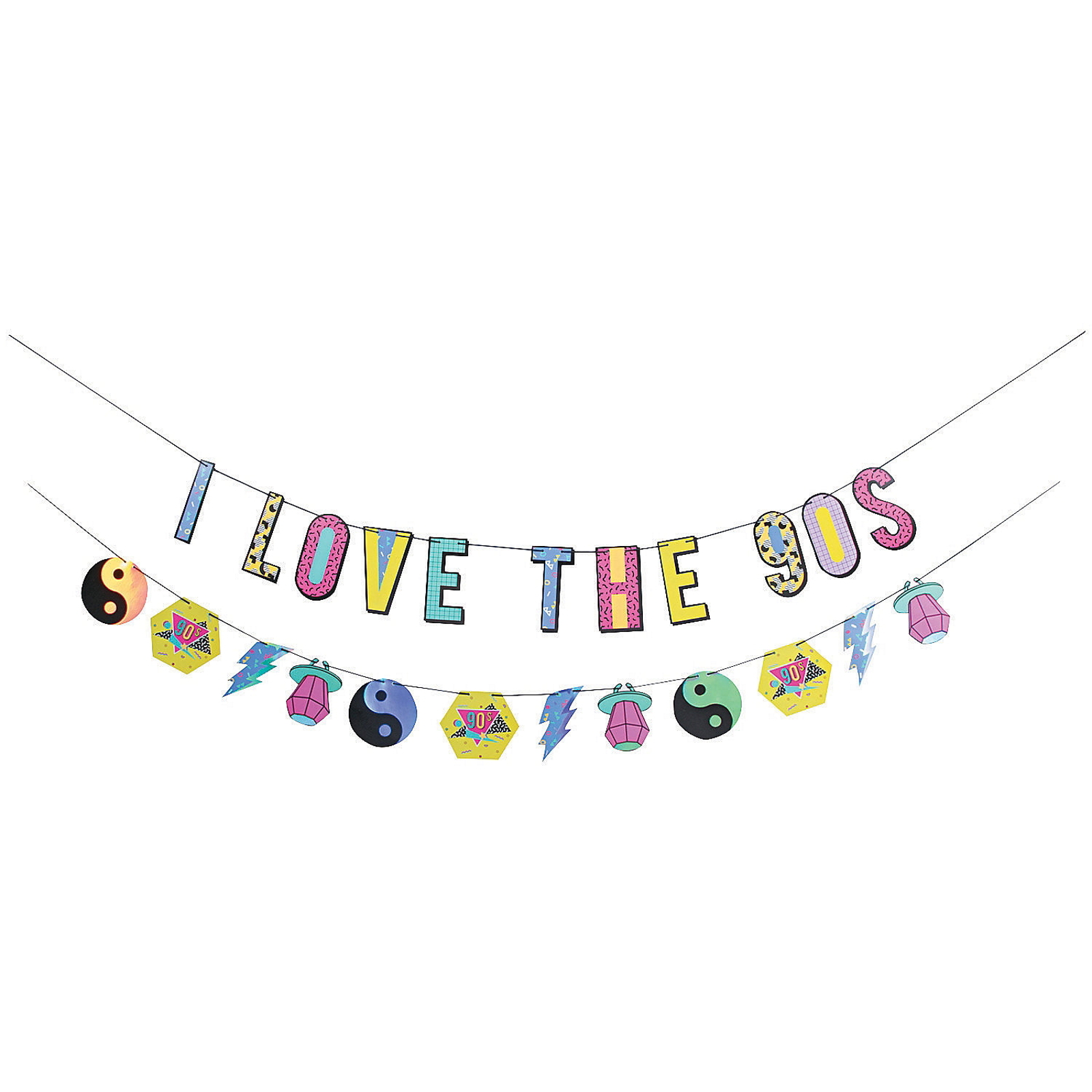 I Love the 90's Cutout Garlands (Pack of 2)