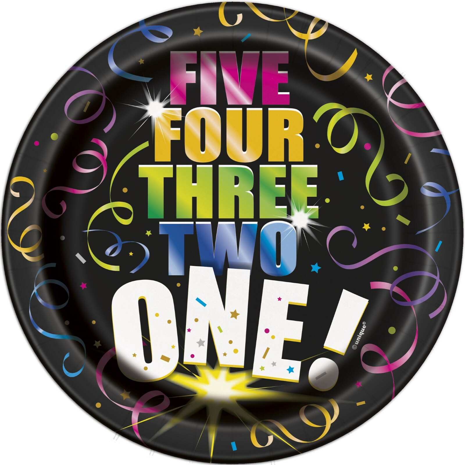 Glitzy New Year Small Paper Plates (Pack of 8)