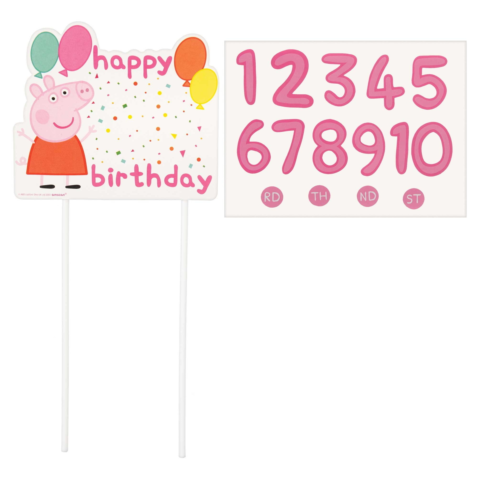 Peppa Pig Confetti Customisable Cake Pick