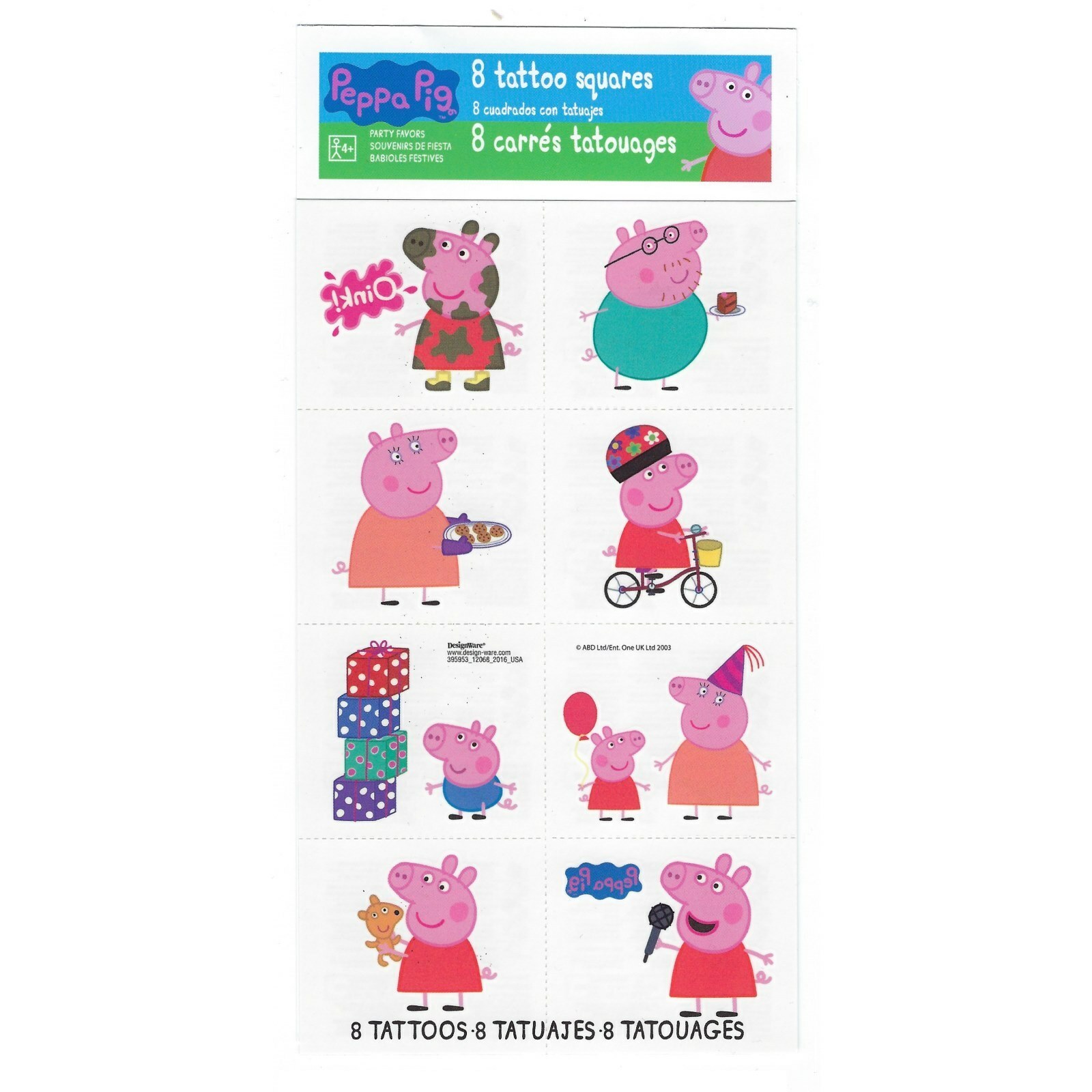 Peppa Pig Tattoos (1 Sheet)