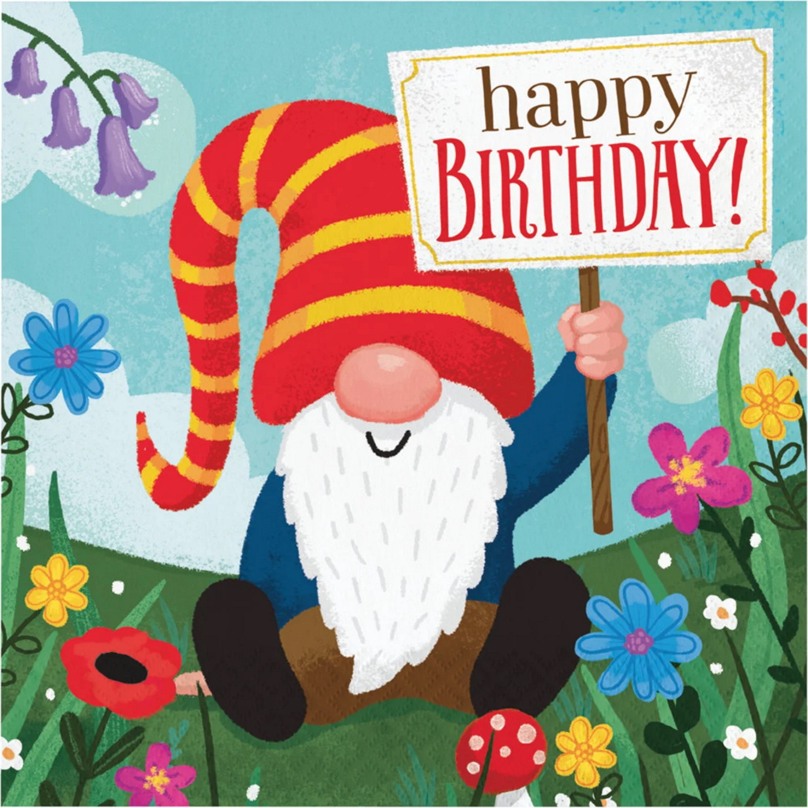 Party Gnomes Happy Birthday Large Paper Napkins / Serviettes (Pack of 16)