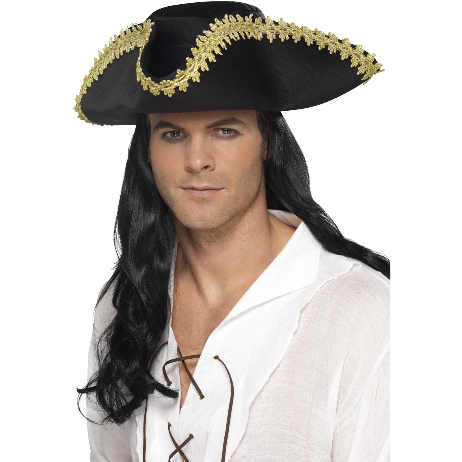 Adult Black and Gold Buccaneer Hat
