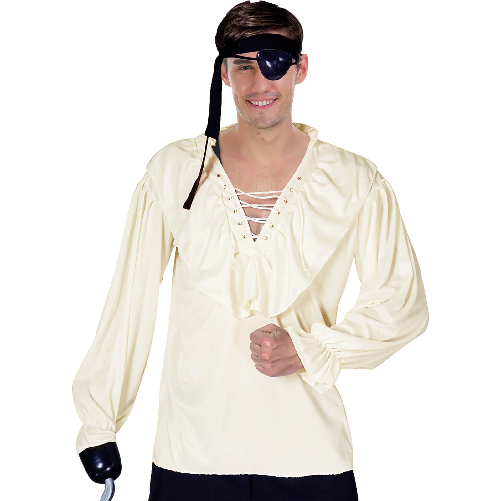 Men's Ivory White Pirate Shirt One Size
