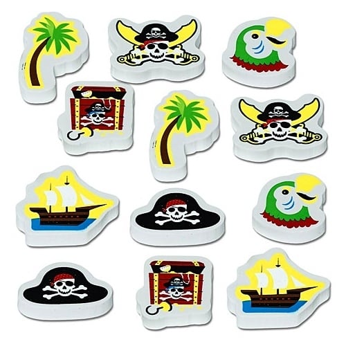 Pirate Erasers (Pack of 12)