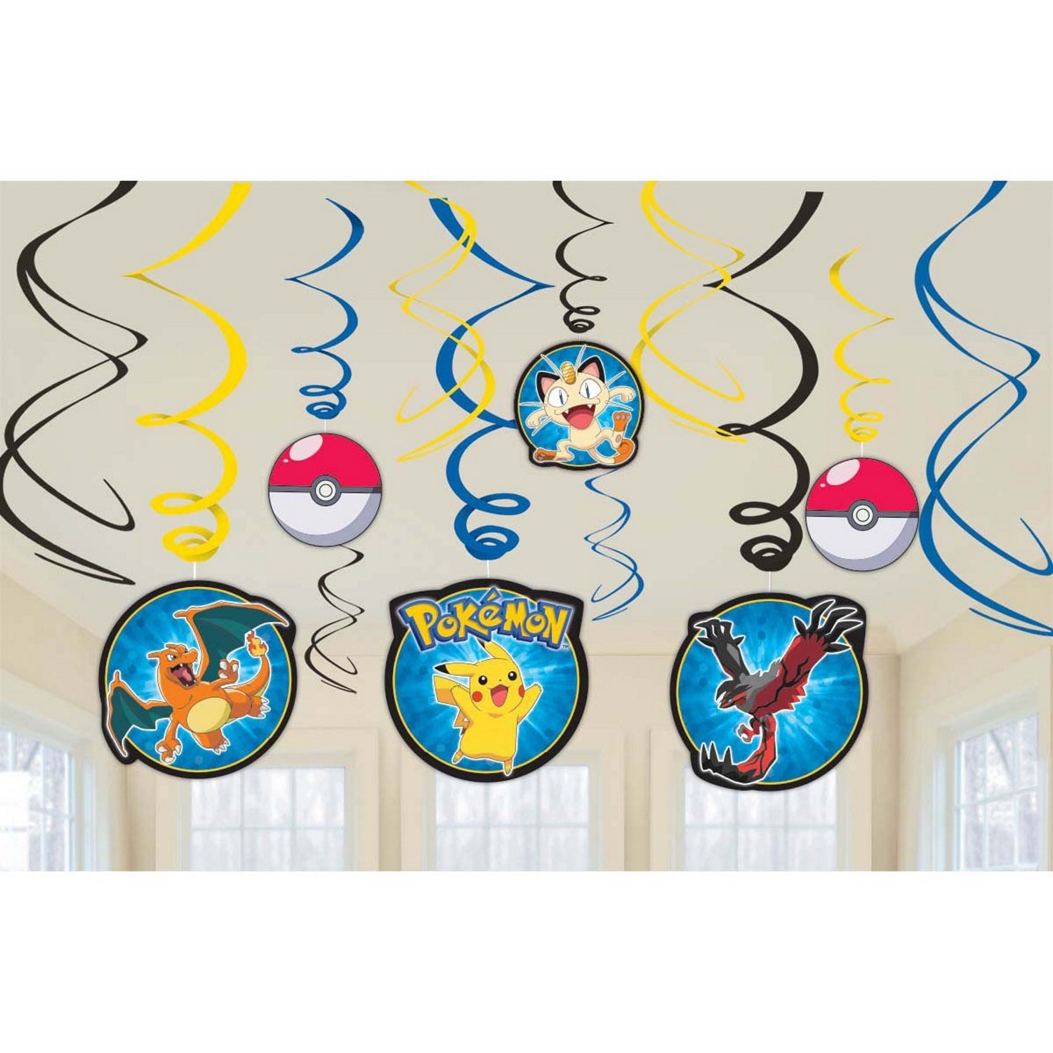 Pokemon Swirl Decorations (Pack of 12)