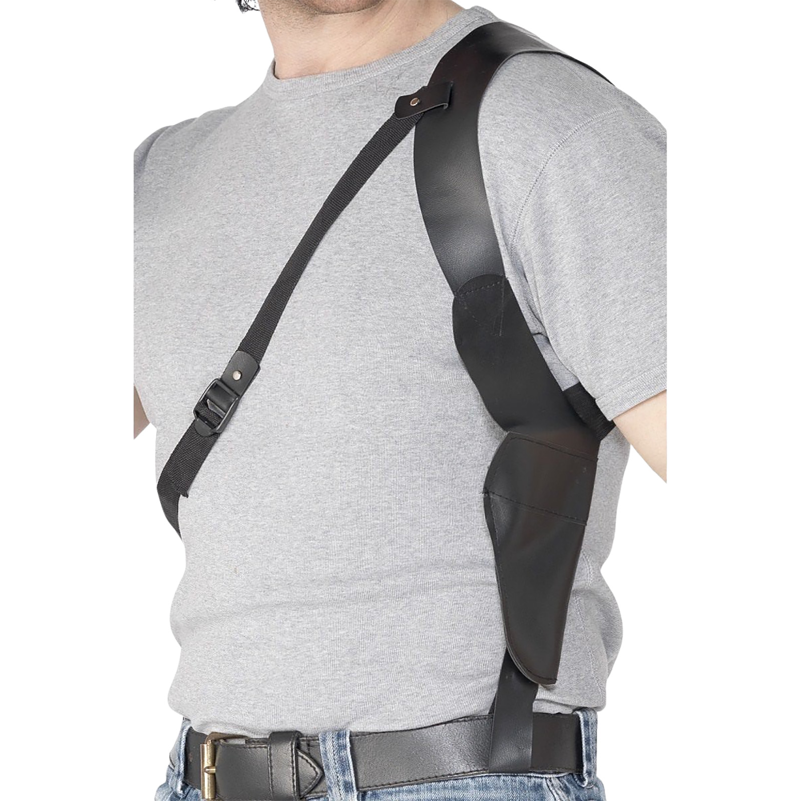 Black Faux Leather Shoulder Holster