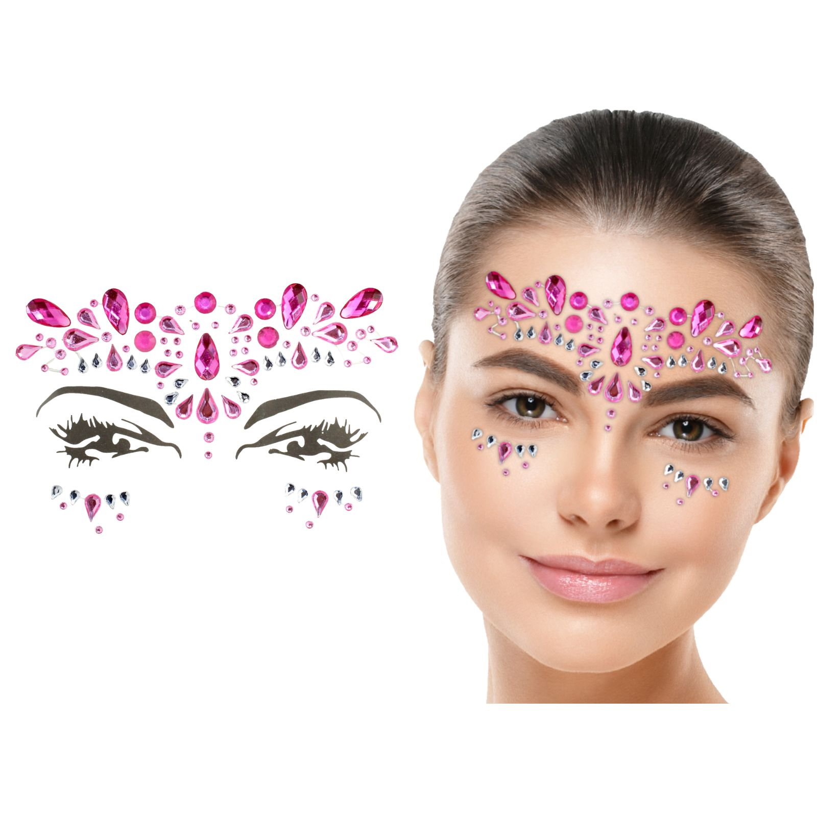 Pink Crystal Face Jewels