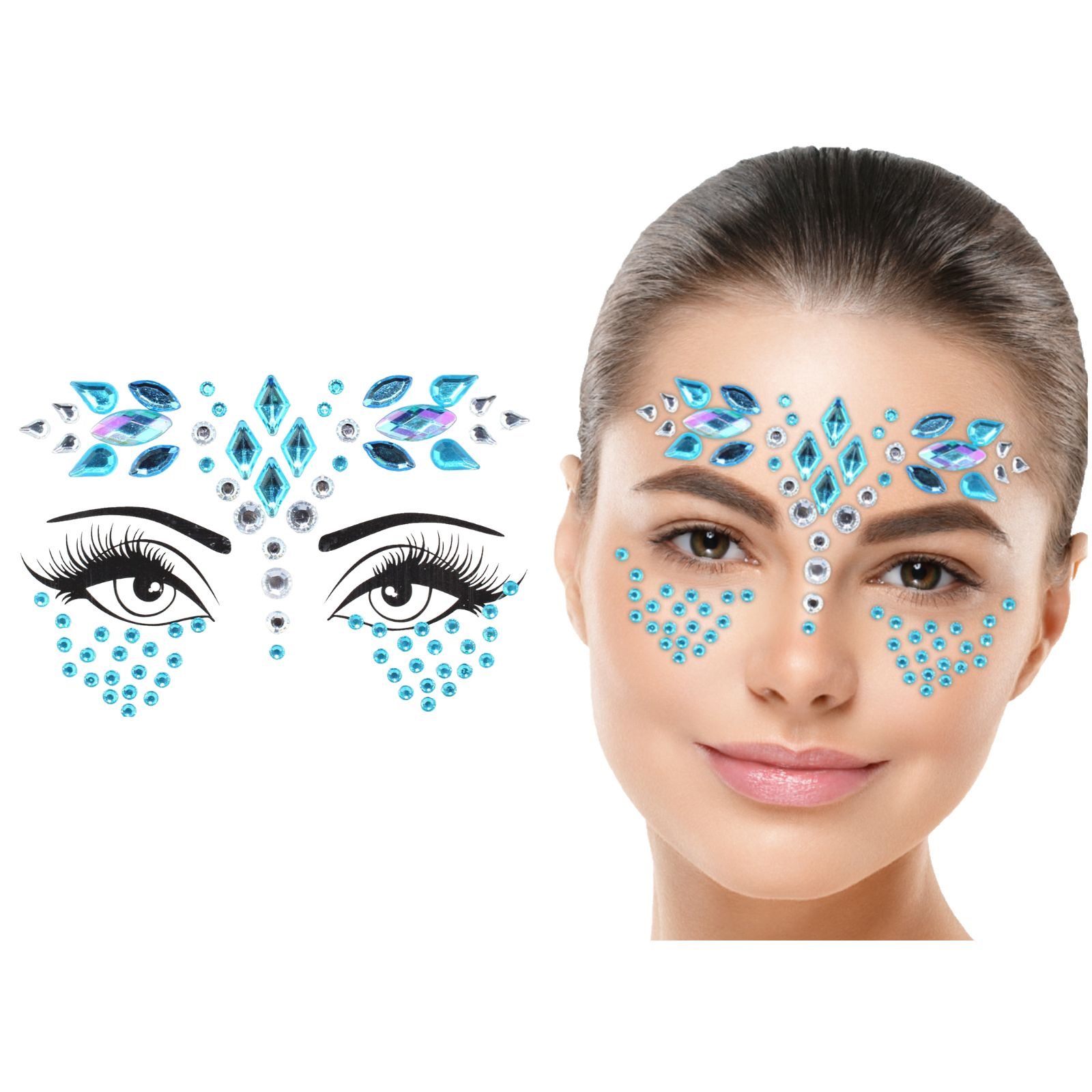 Blue Crystal Face Jewels