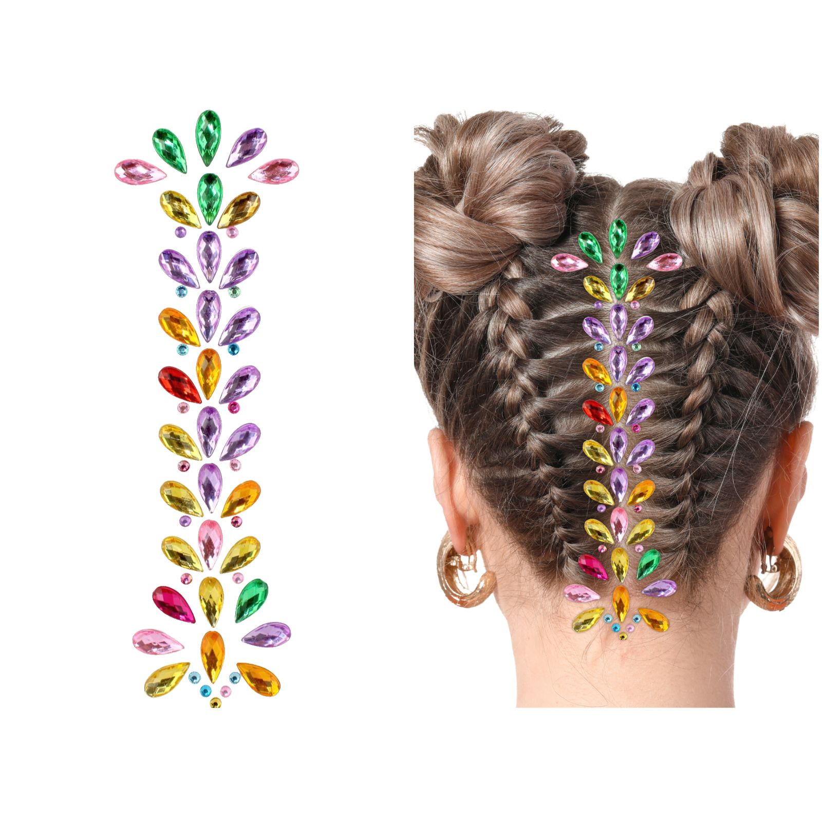 Rainbow Diamonte Hair Jewels 