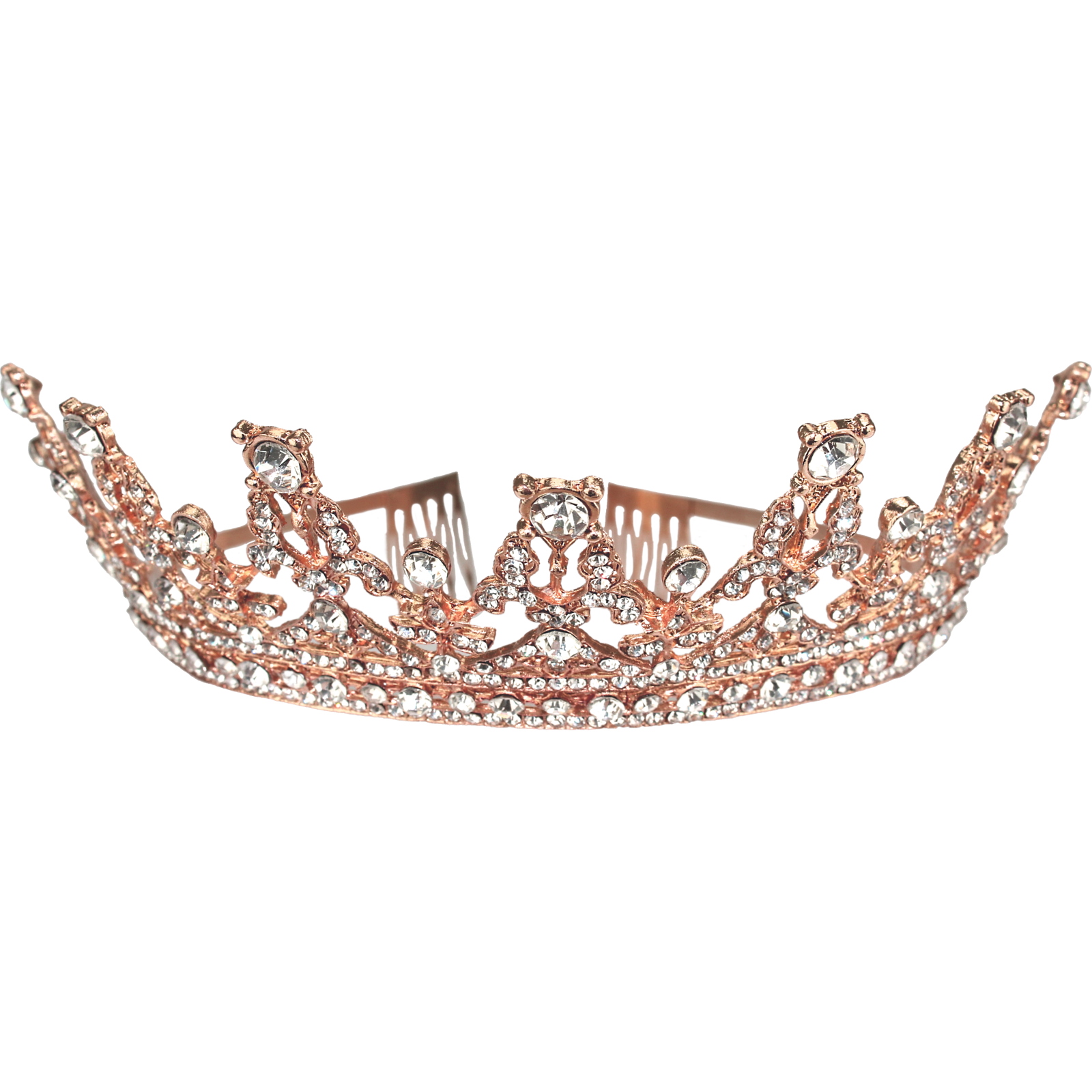 Rose Gold Rhinestone Tiara