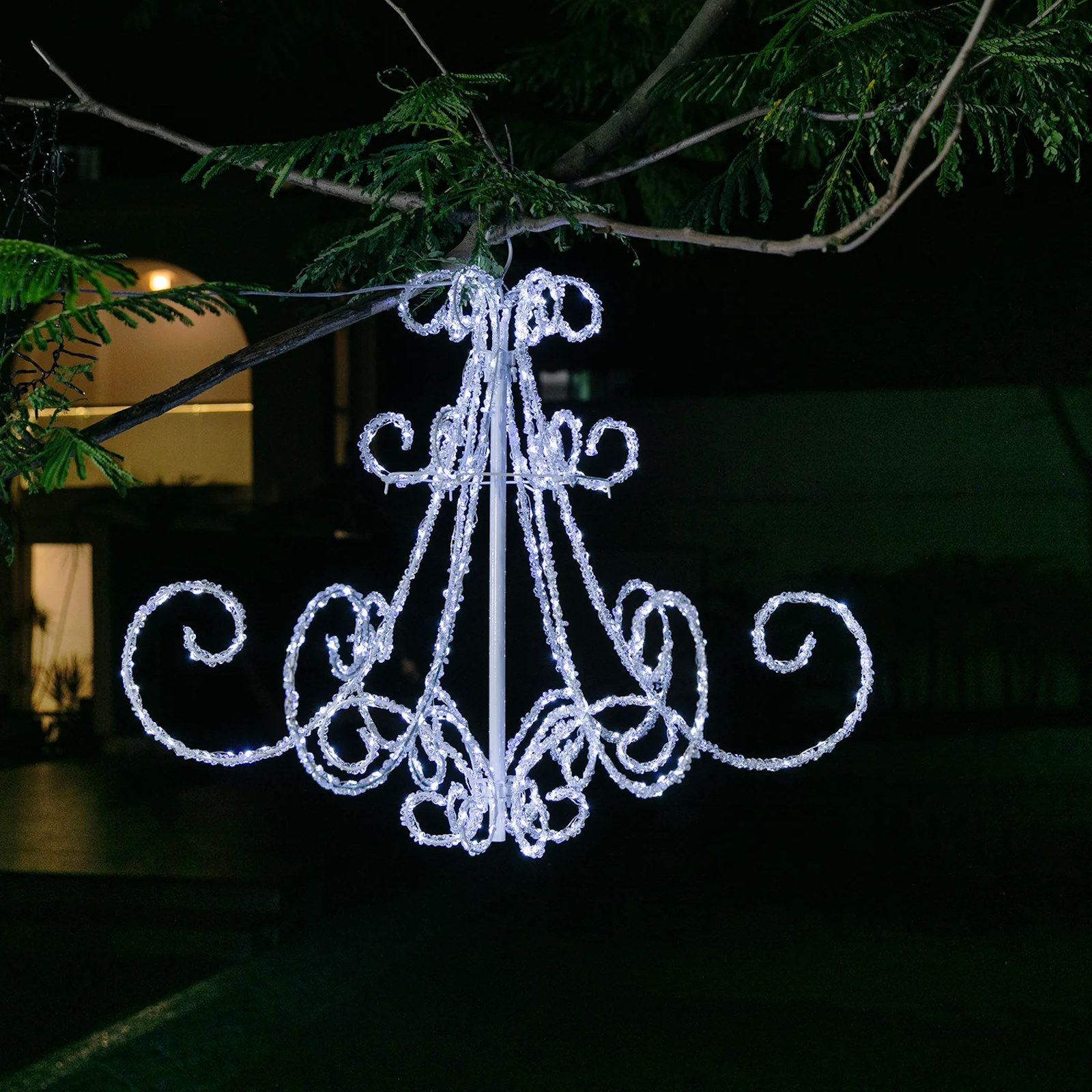 Flashing LED Acrylic Chandelier Light Cool White 75cm