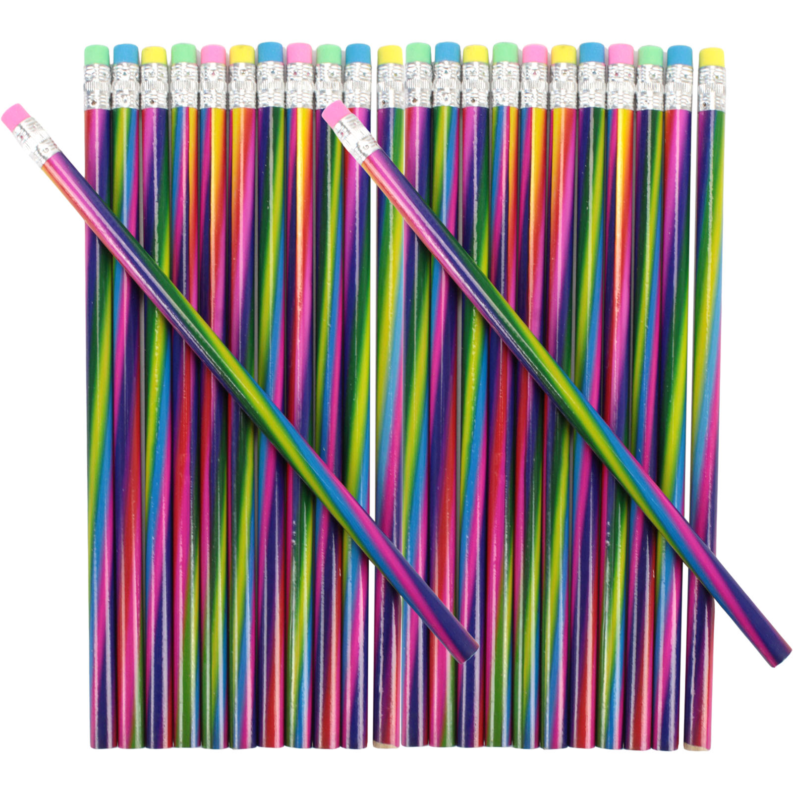 Assorted Rainbow Lead Pencils (Bulk Pack of 50) 