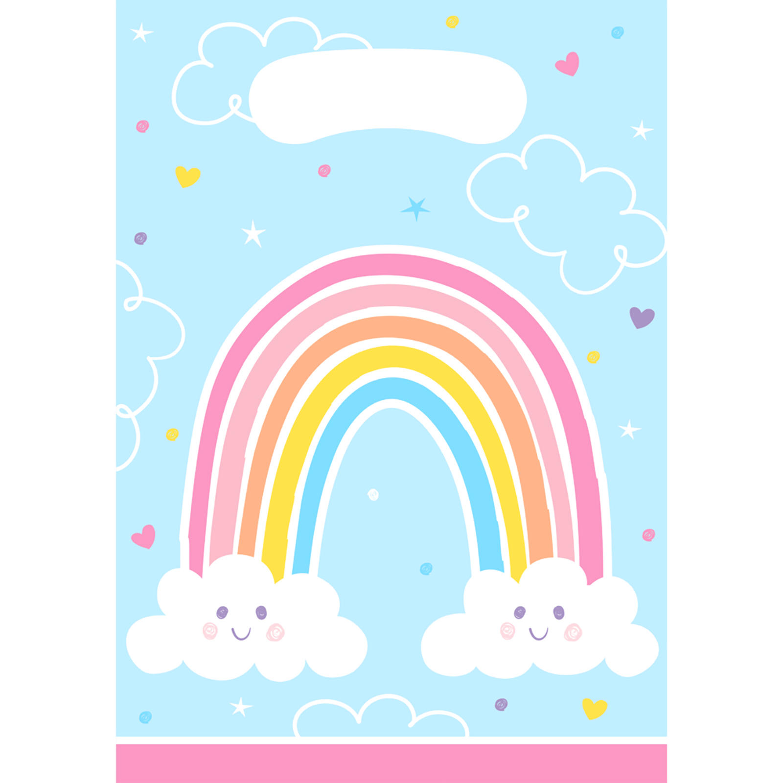 Happy Rainbow Plastic Lolly/Treat Bags (Pack of 8)