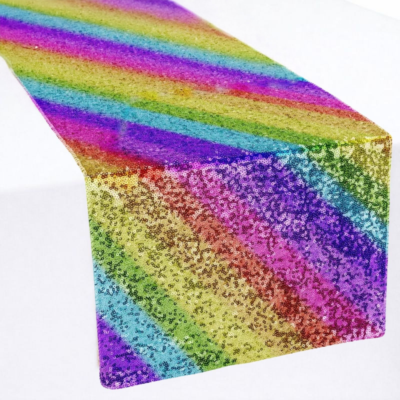 Rainbow Sequin Table Runner 180cm