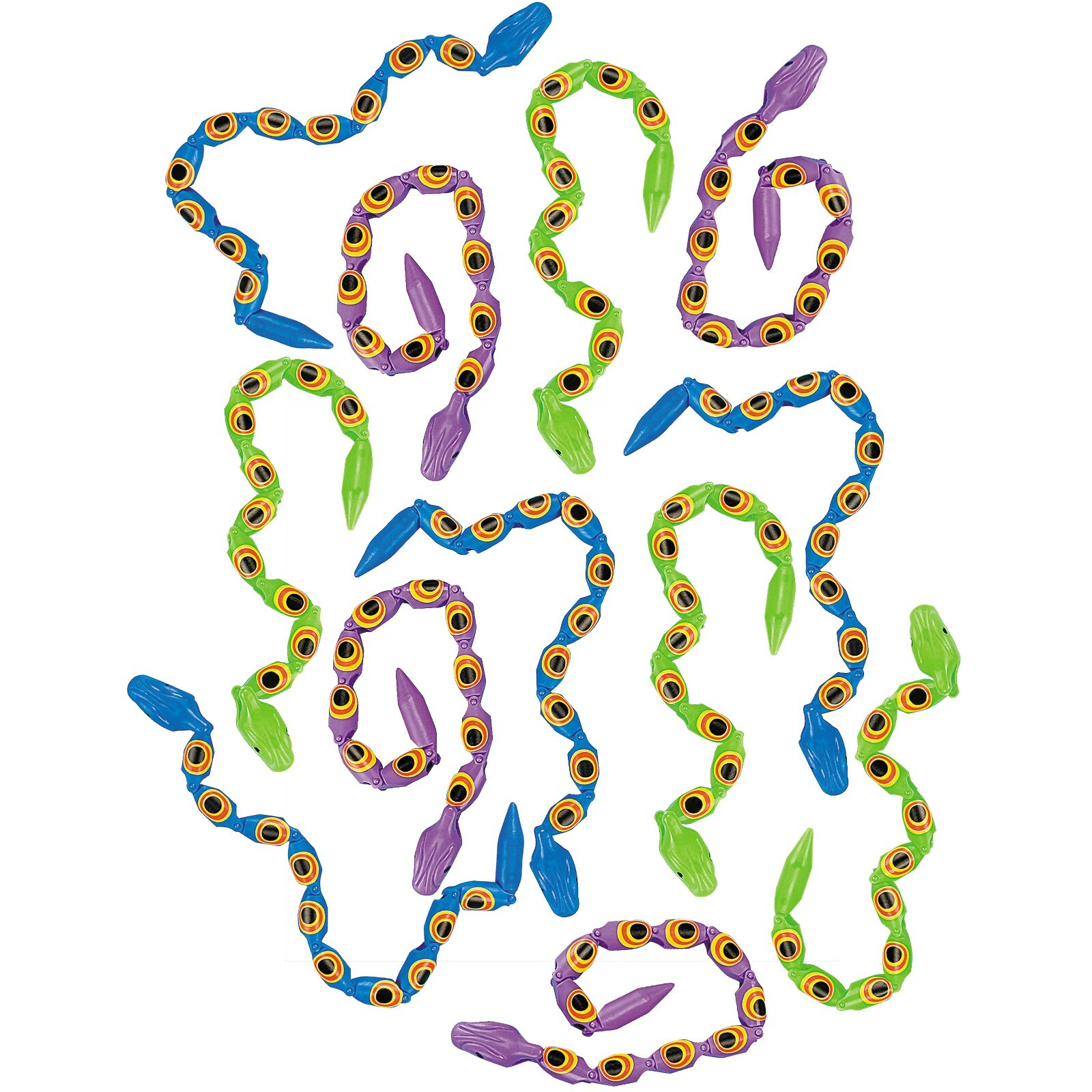 Plastic Wiggly Snakes (Pack of 12)