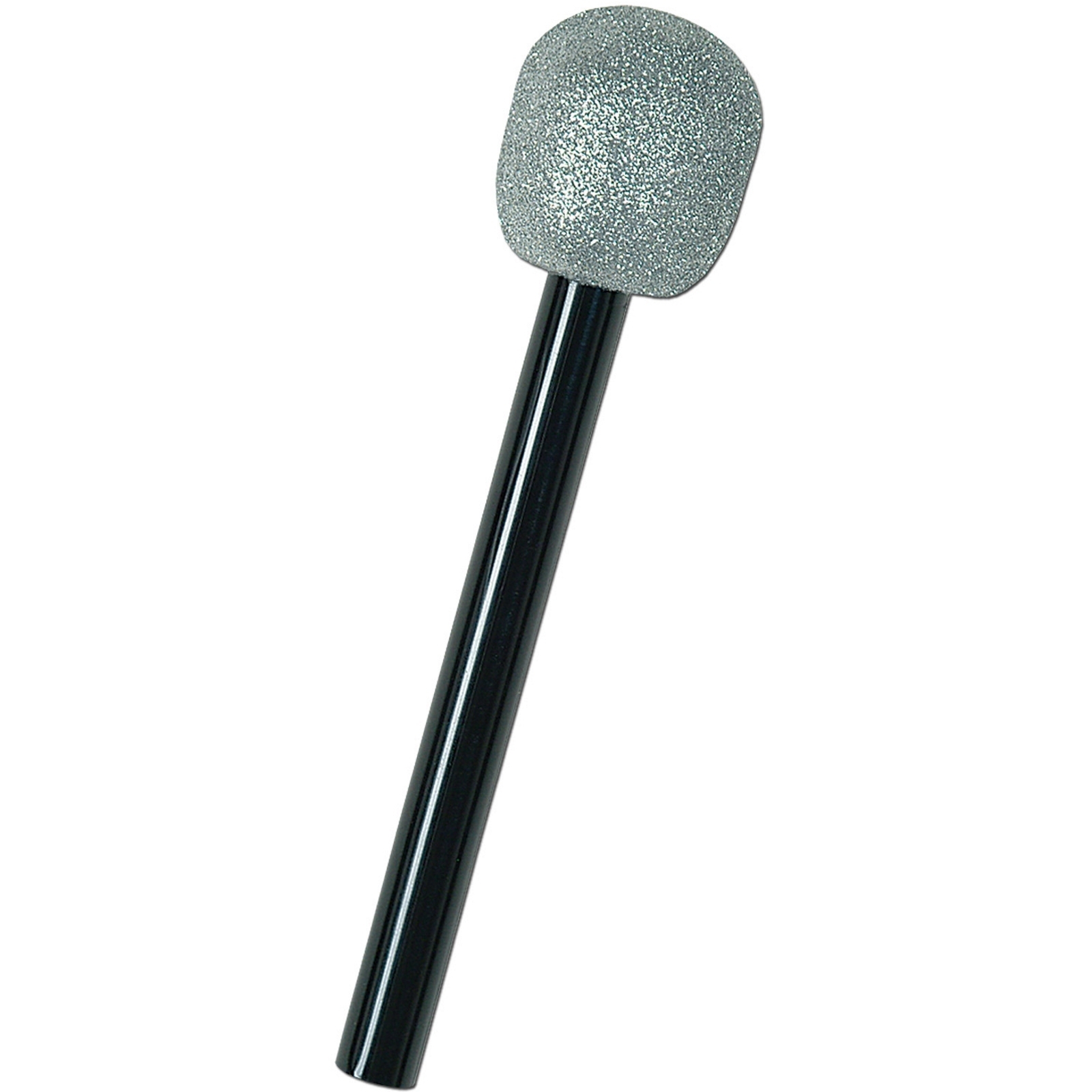 Plastic Silver Glittered Microphone