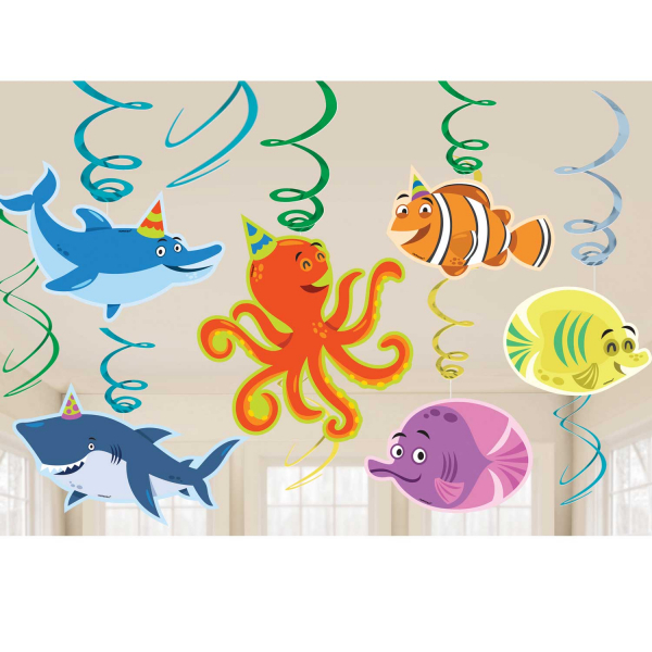 Ocean Buddies Swirl Decorations (Pack of 12)