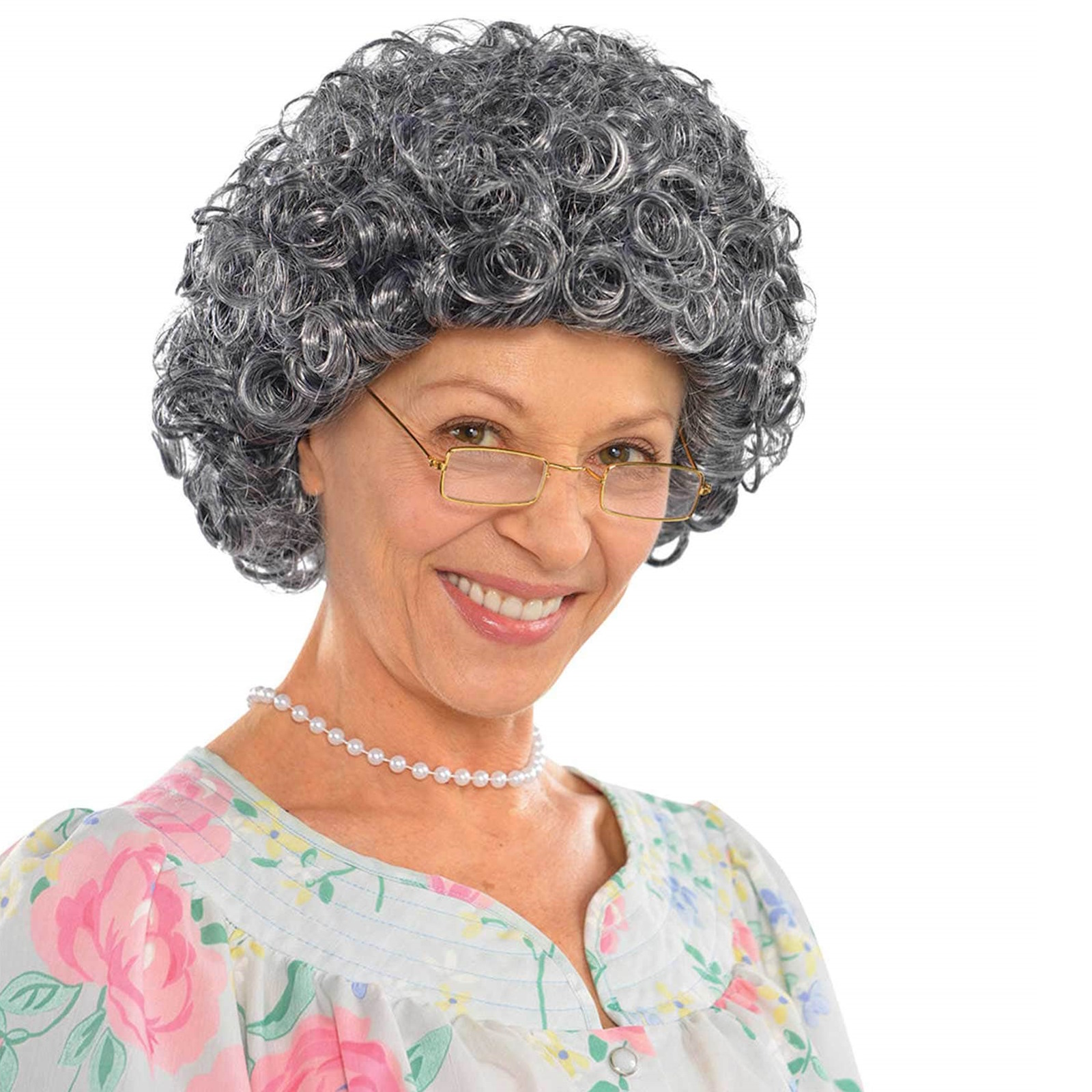 Granny Grey Curly Adult Wig