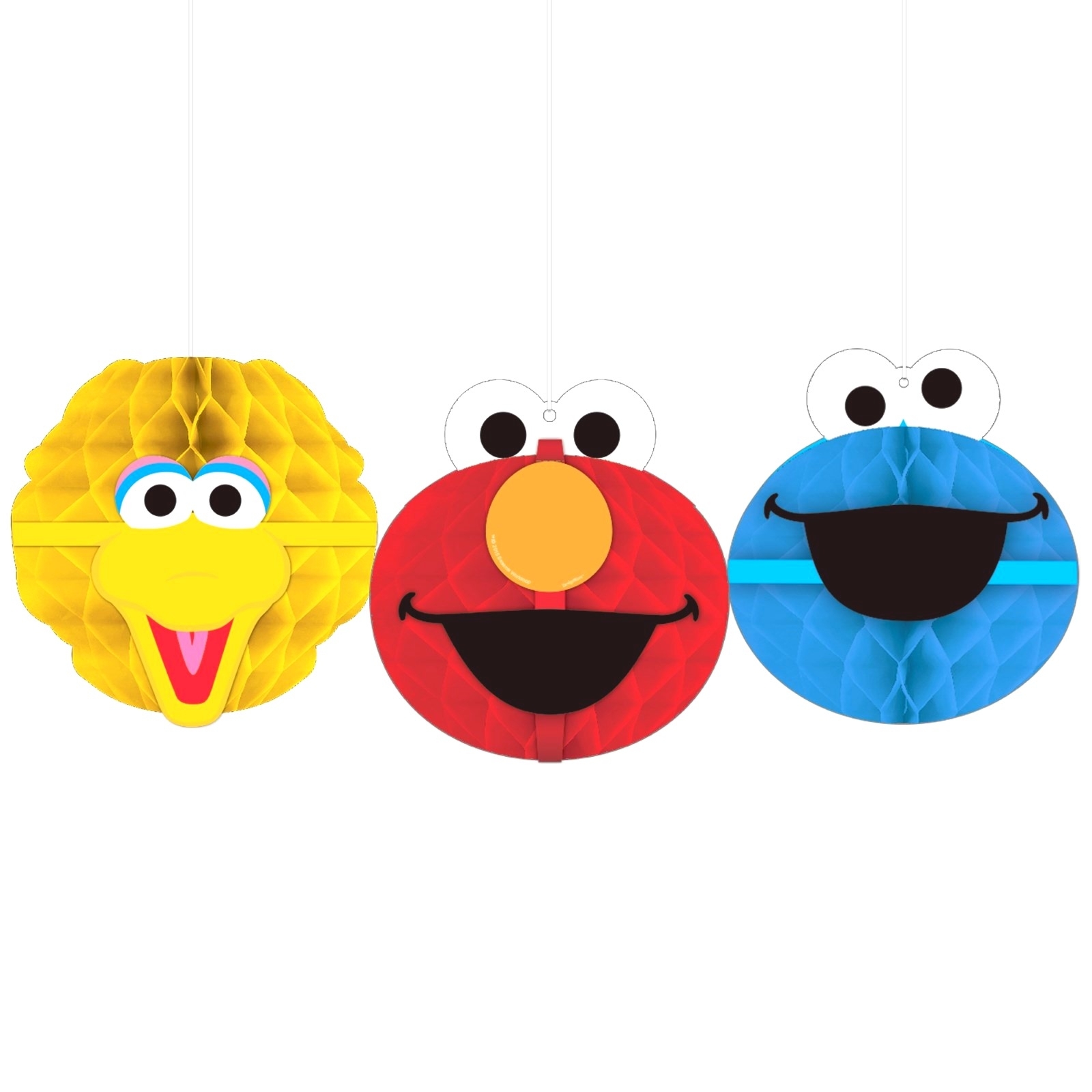 Sesame Street Honeycomb Decorations (Pack of 3)