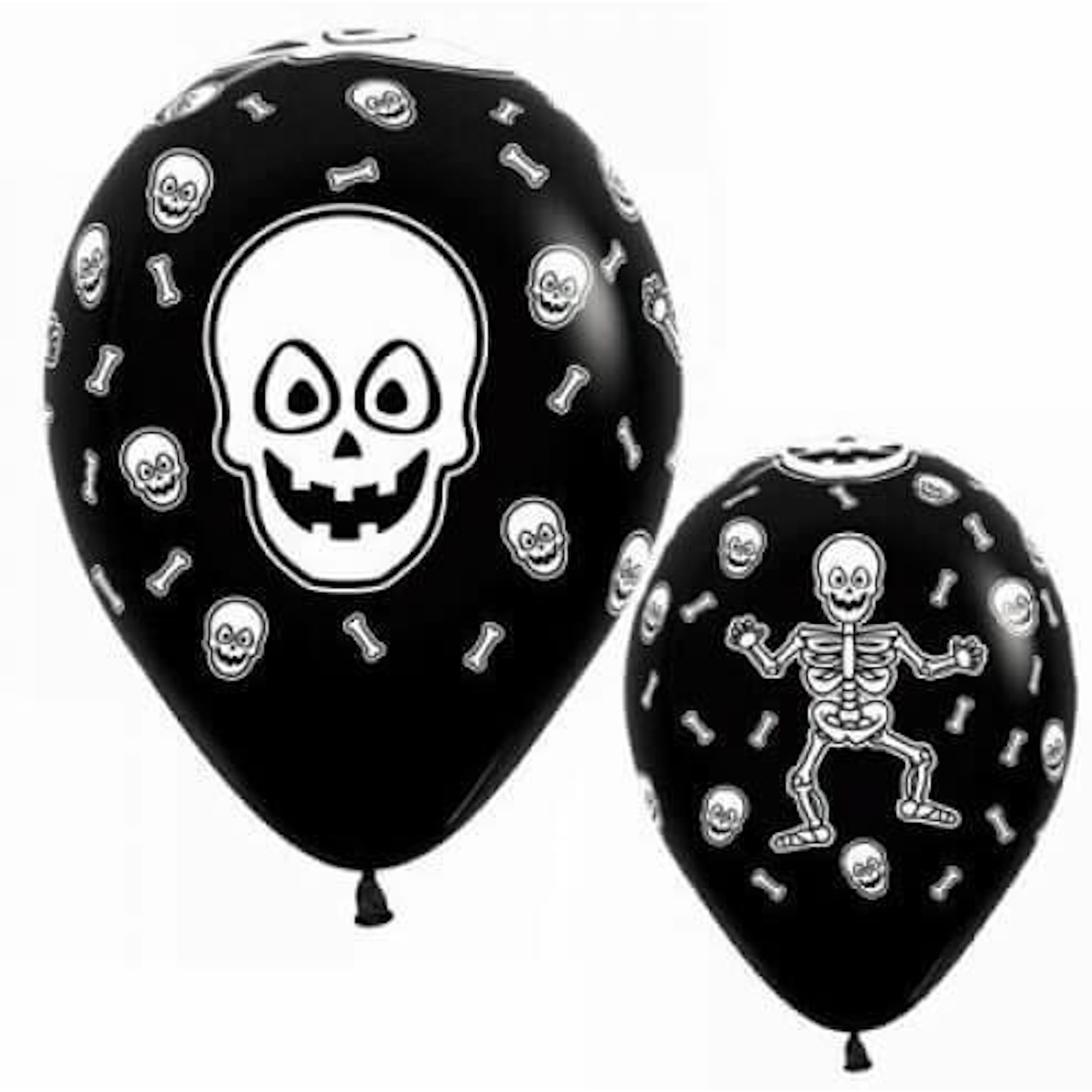 Sempertex Skeleton Black 30cm Latex Balloons Pack of 12