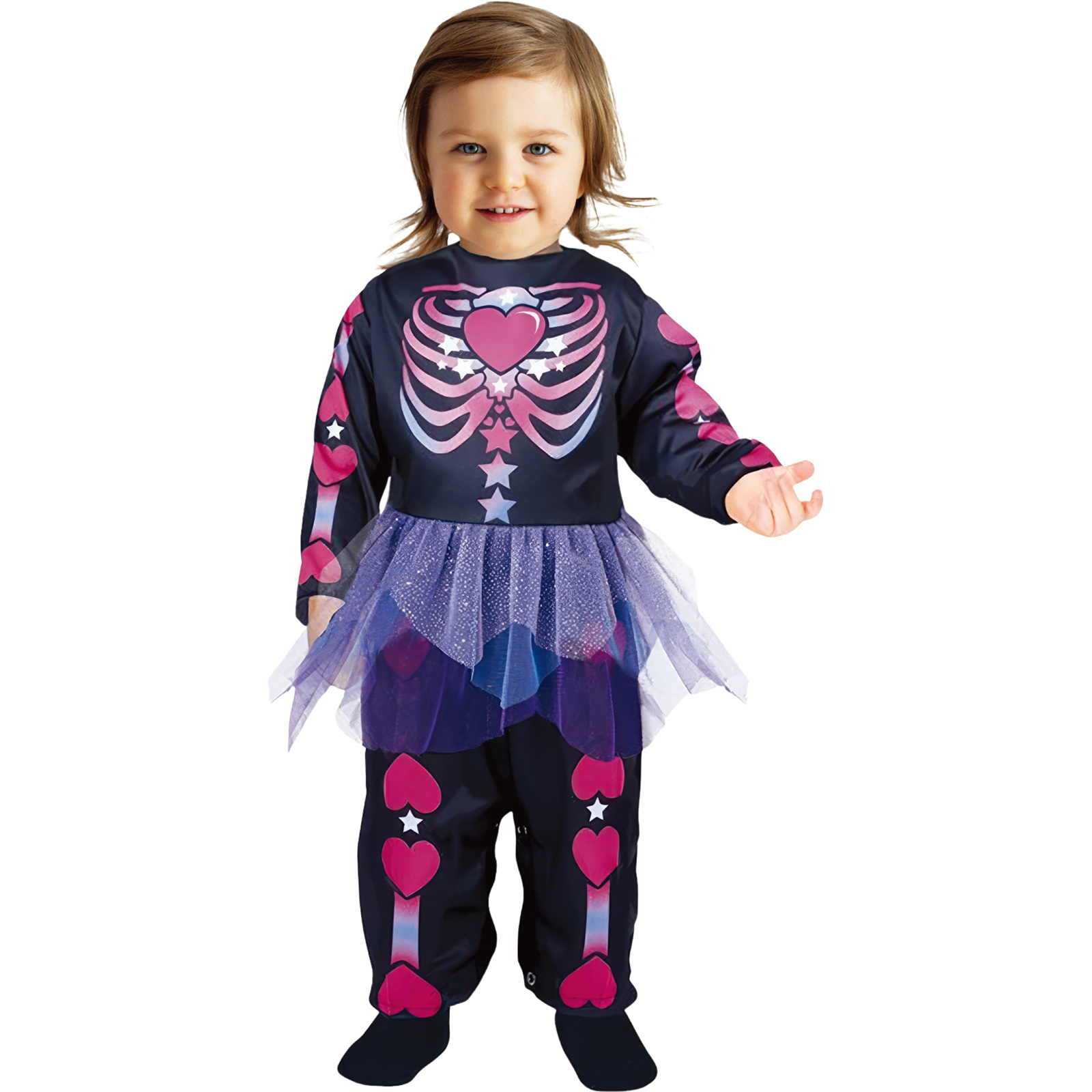 Little Girls Dazzling Skeleton Costume 