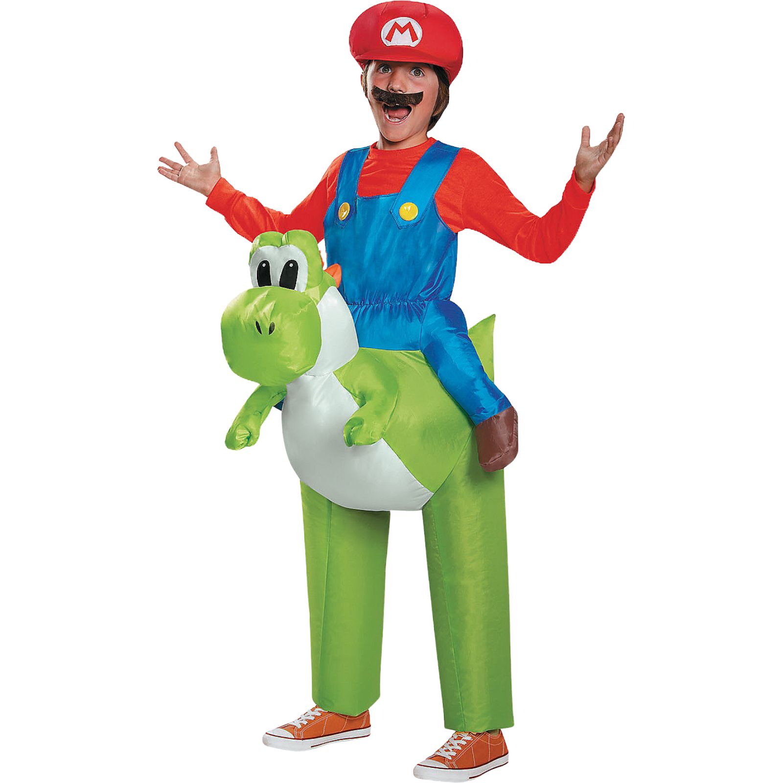 Super Mario Bros. Riding Yoshi Inflatable Kids Costume - Discount Party ...