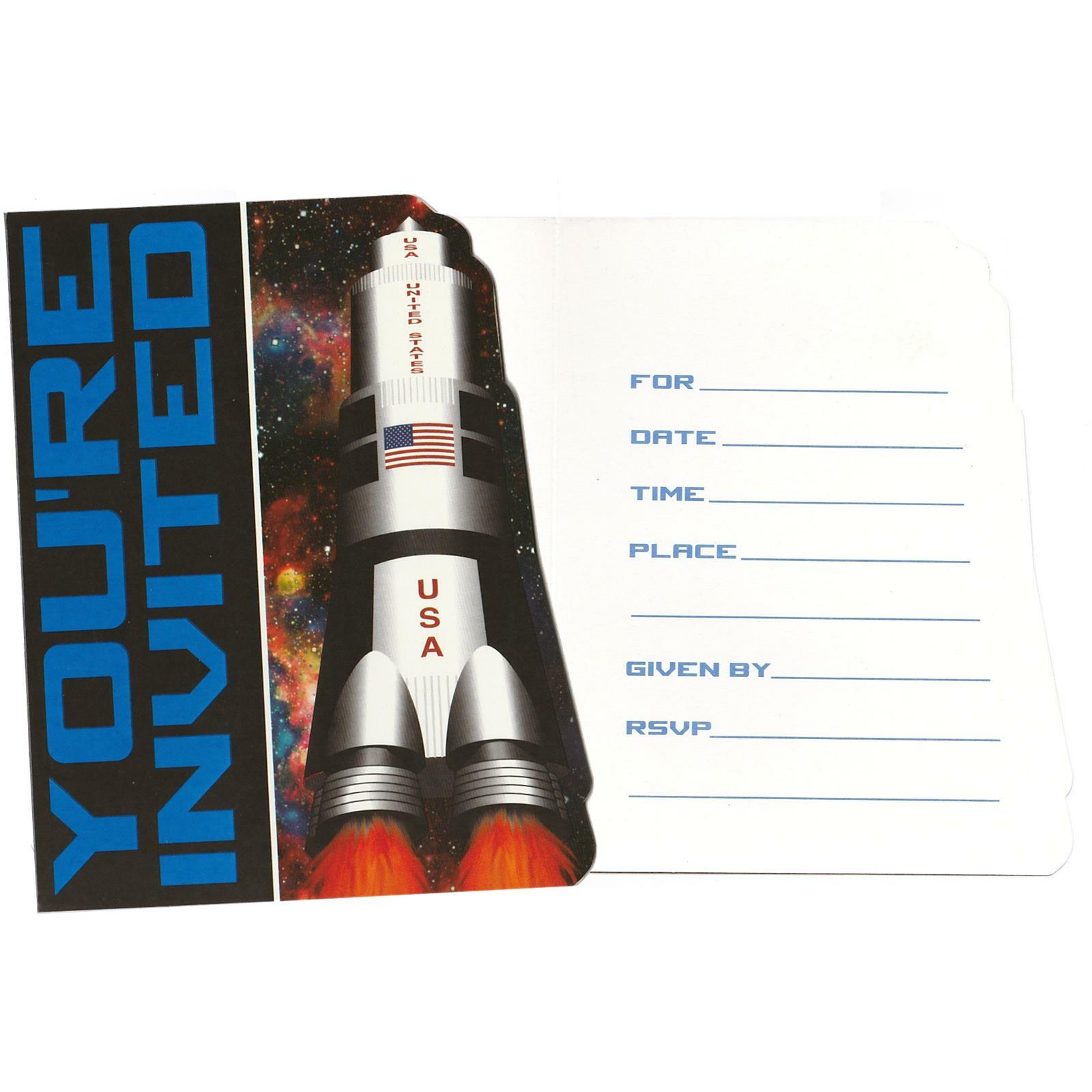 Space Blast Party Invitations (Pack of 8)