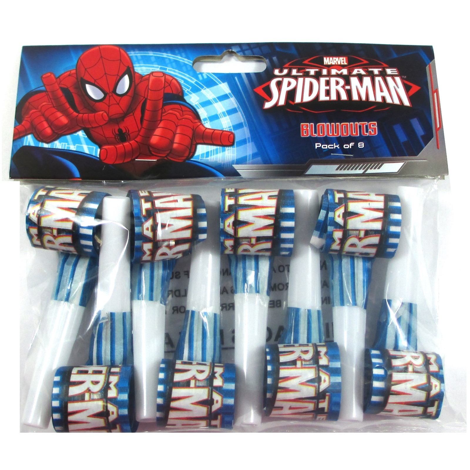 Ultimate Spiderman Party Blowers (Pack of 8)