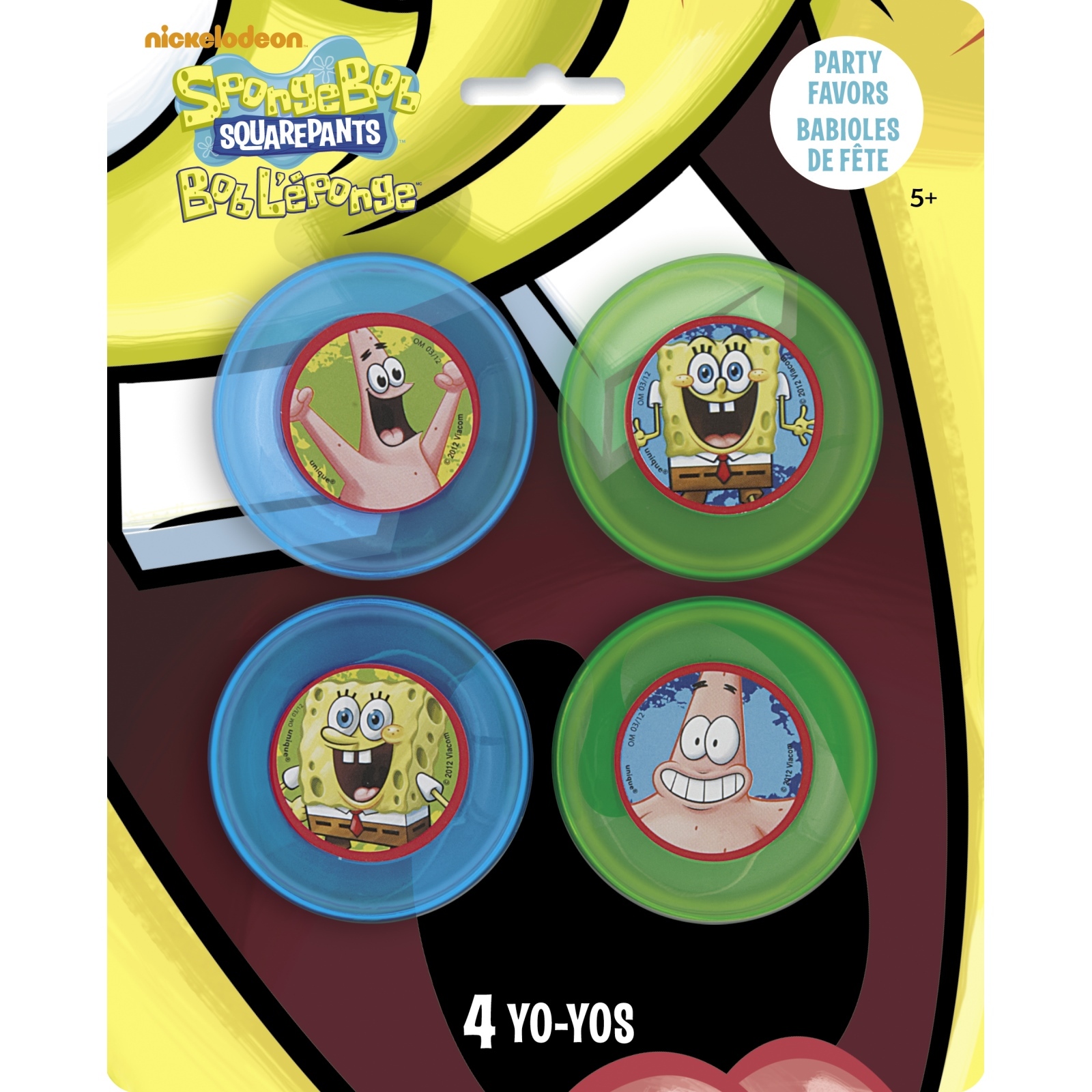 SpongeBob Squarepants Yo-Yos (Pack of 4)