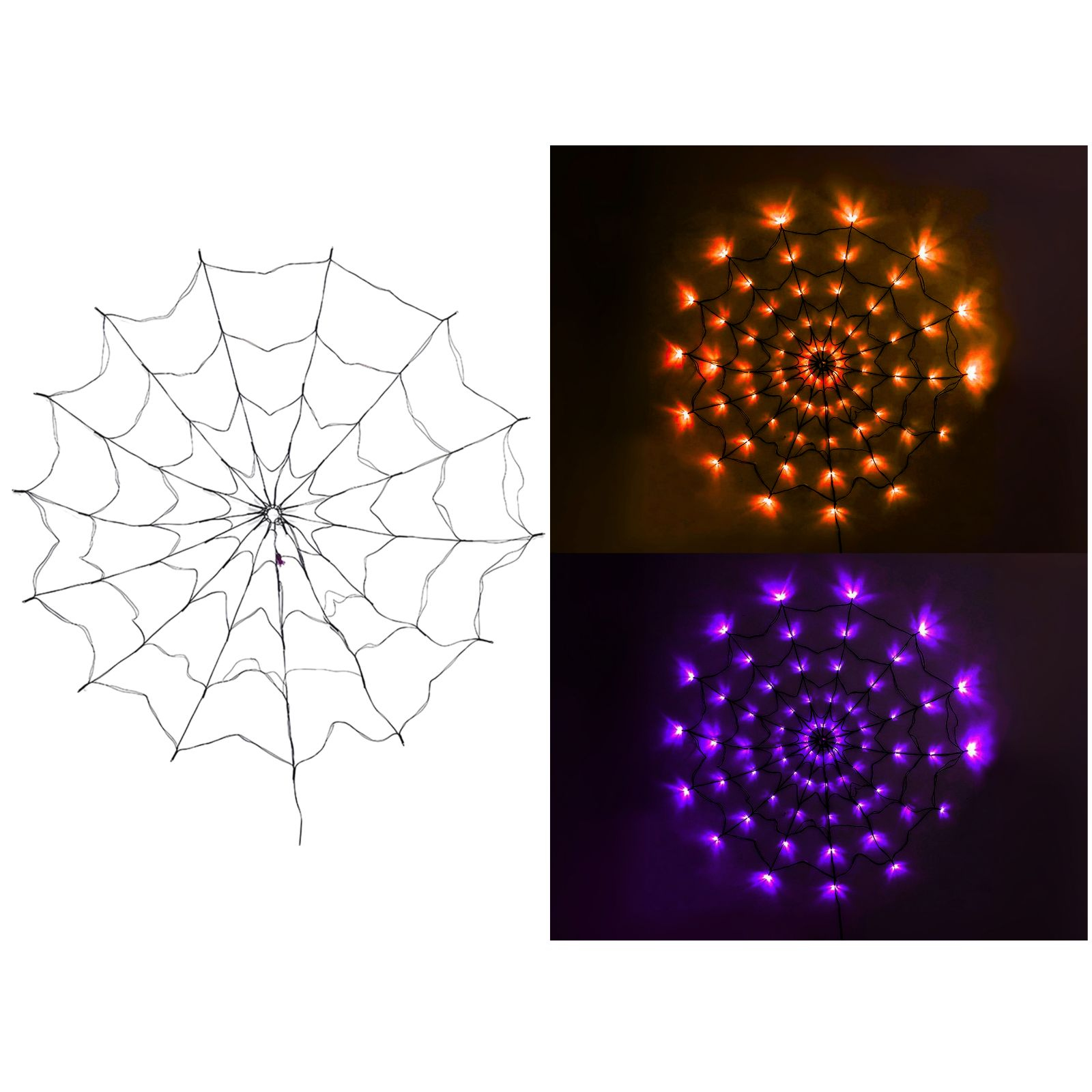 LED Light Up Halloween Spider Web 1.2m (1 Only)