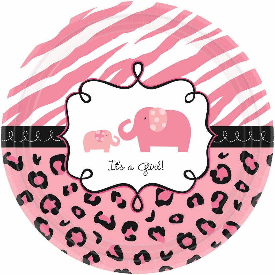 Sweet Safari Girl Small Paper Plates (Value Pack of 18)