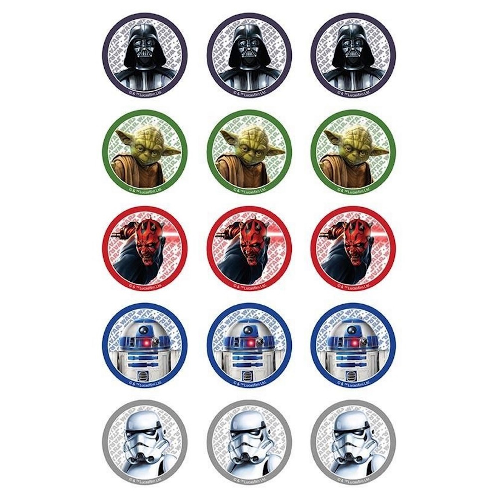 Star Wars Edible Cupcake Decorations (Pack of 15)