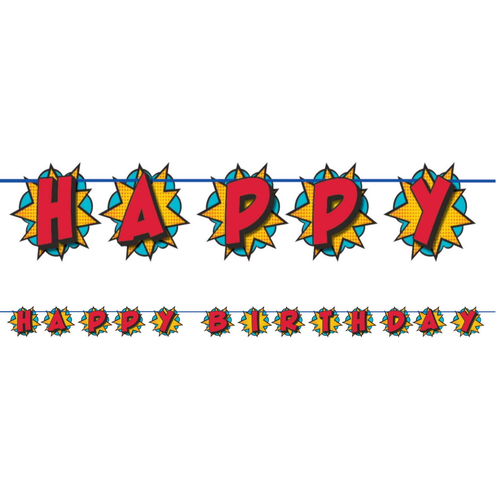 Superhero Slogans Happy Birthday Garland Banner