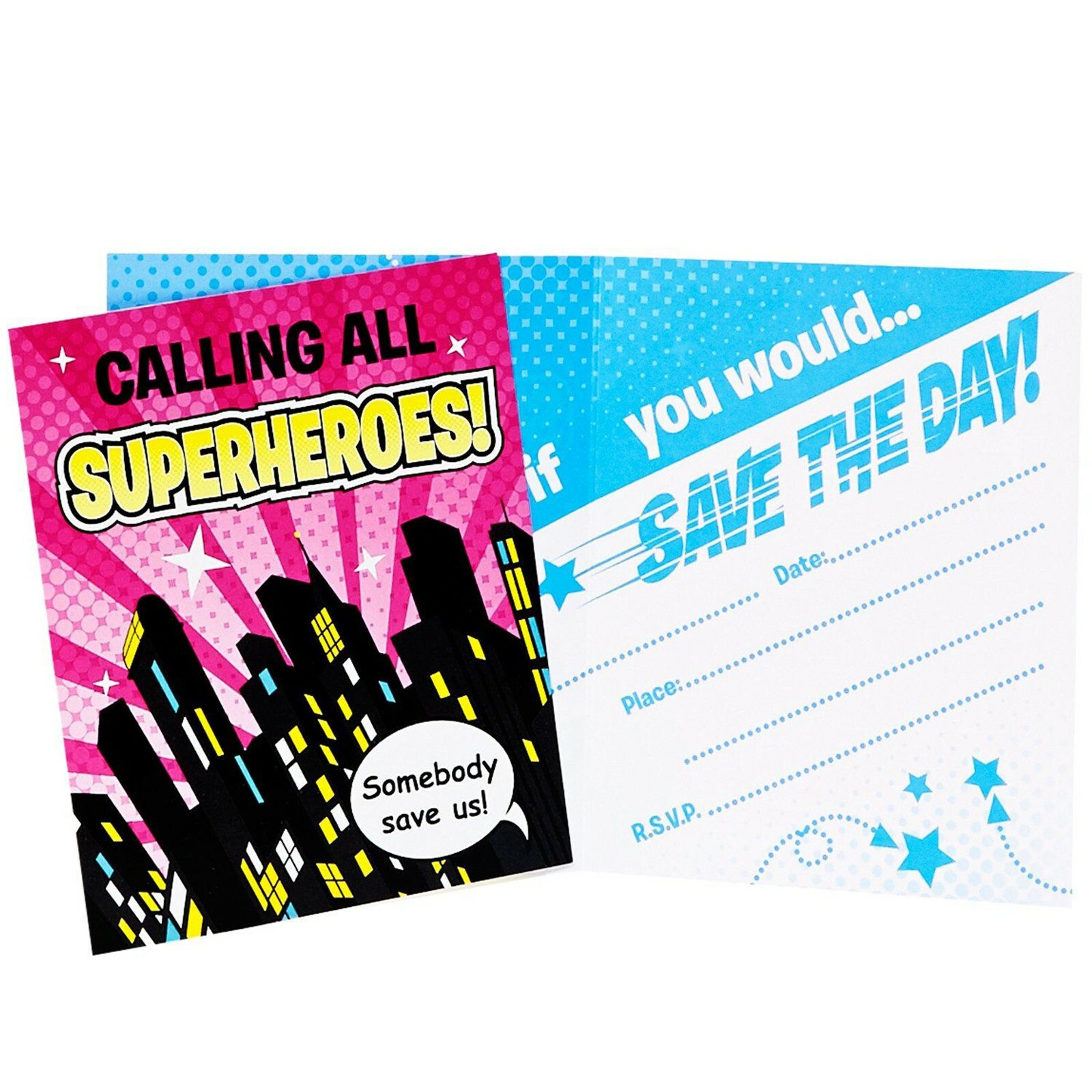 Superhero Girl Party Invitations (Pack of 8)