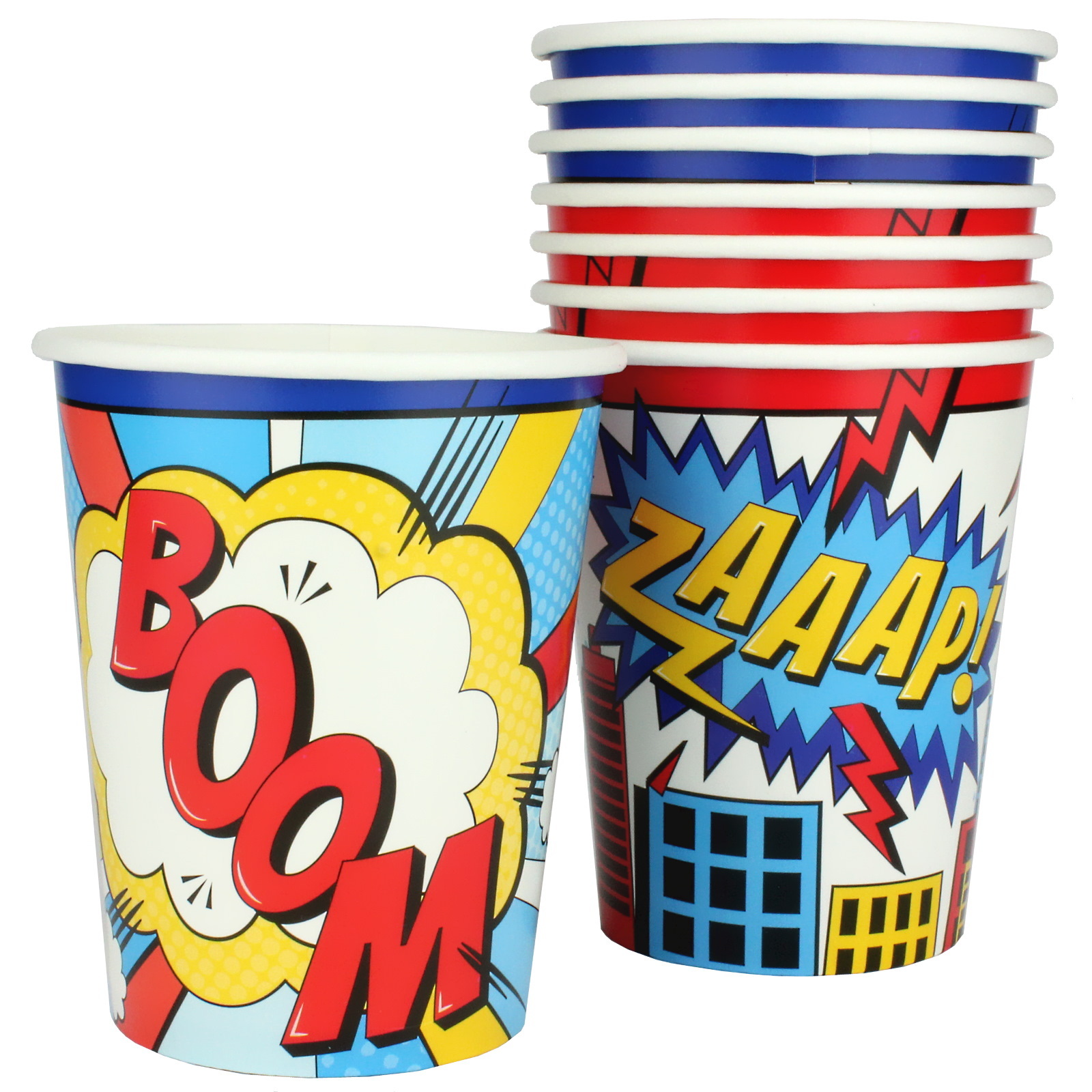 Superhero Comic Paper Cups (Pack of 8)