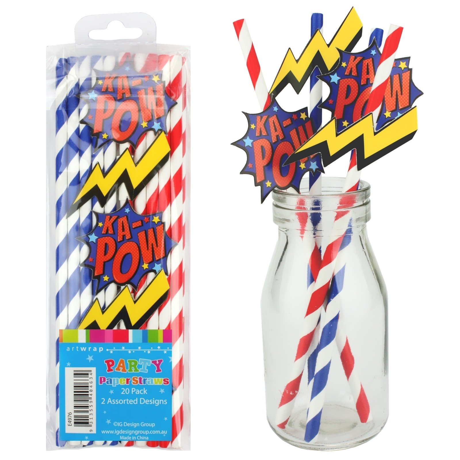 Paper Superhero Straws (Pack of 20)