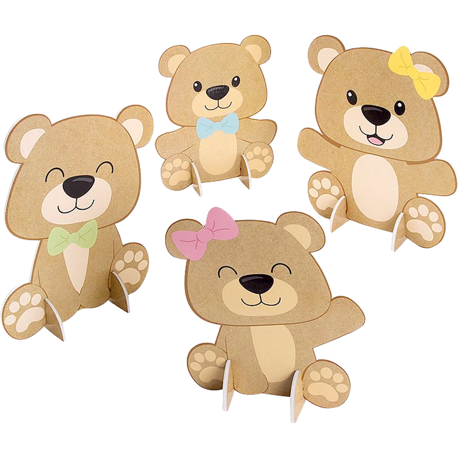 Teddy Bear Foam Centrepieces (Pack of 4)