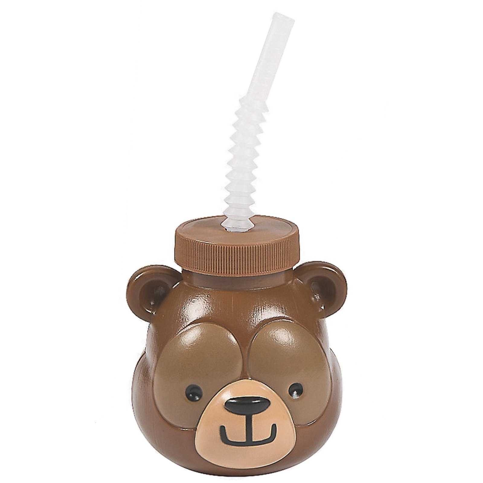 Brown Bear Novelty Cup with Straw