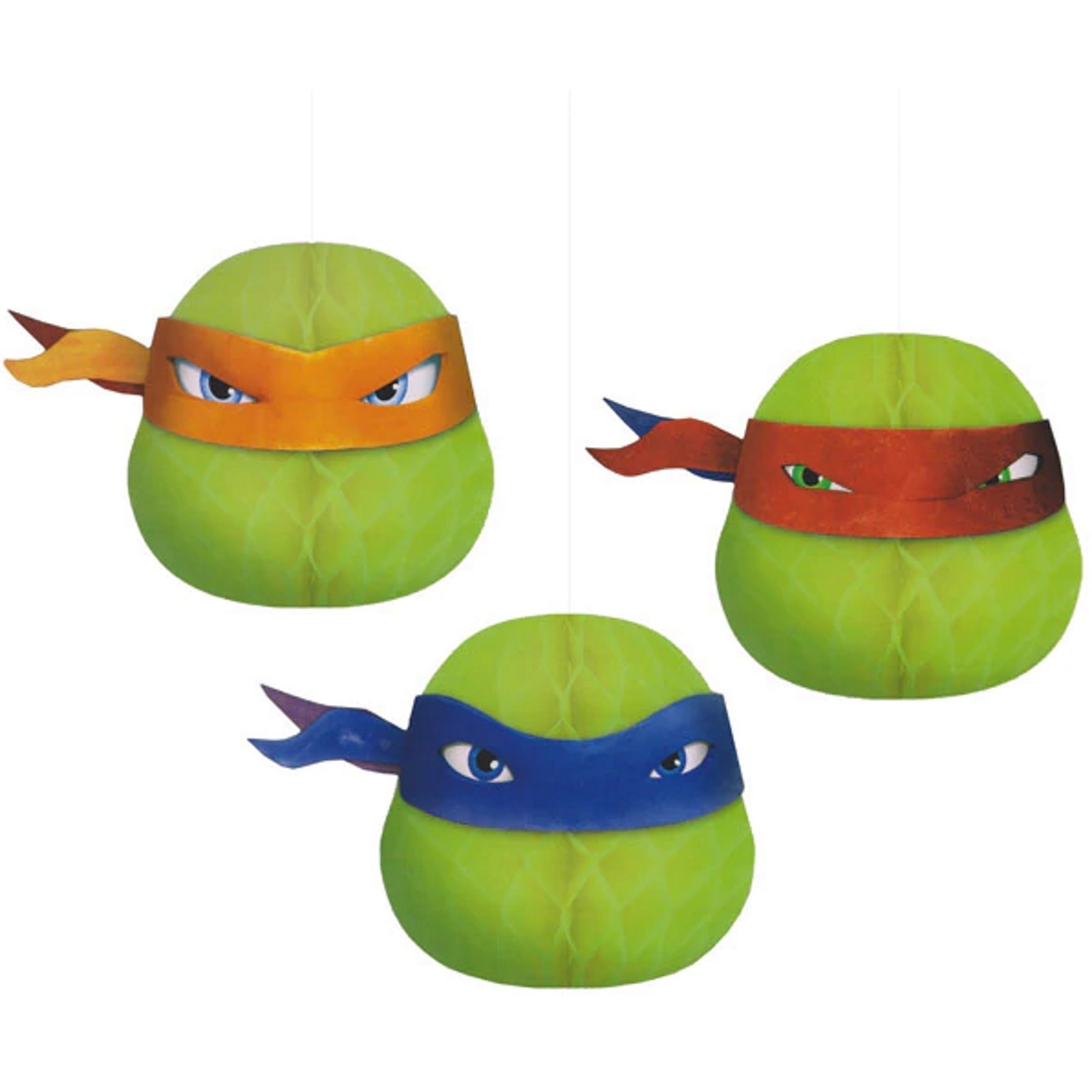 Teenage Mutant Ninja Turtles Honeycomb Decorations (Pack of 3)