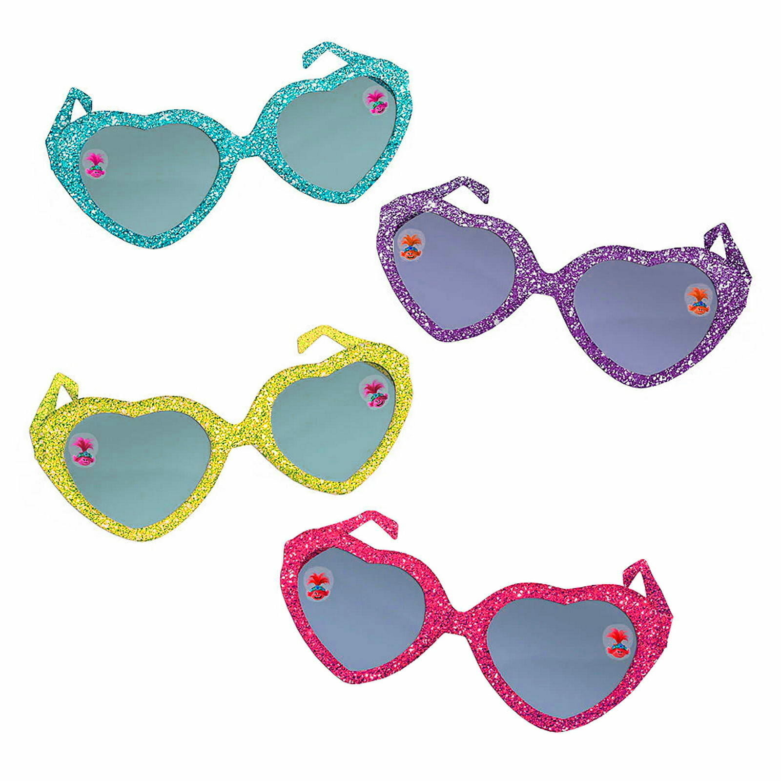 Trolls World Tour Glitter Heart Glasses (Pack of 8)