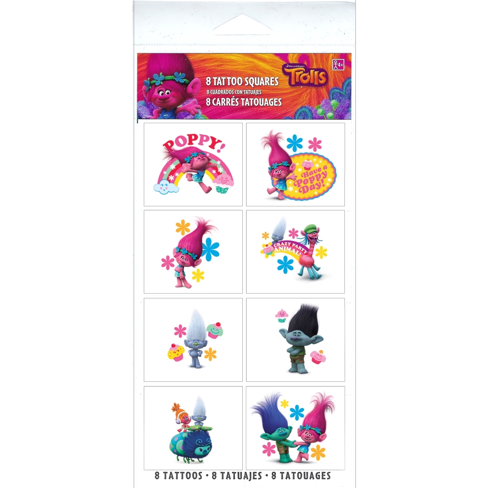 Trolls Tattoos (1 Sheet)