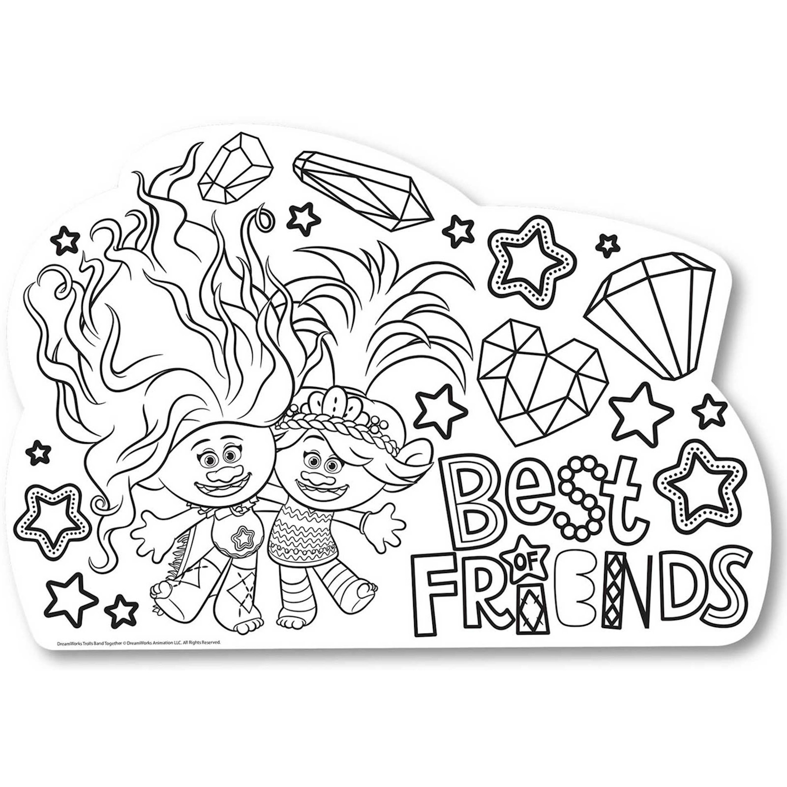 Trolls Band Together Colouring In Placemats (Pack of 8)