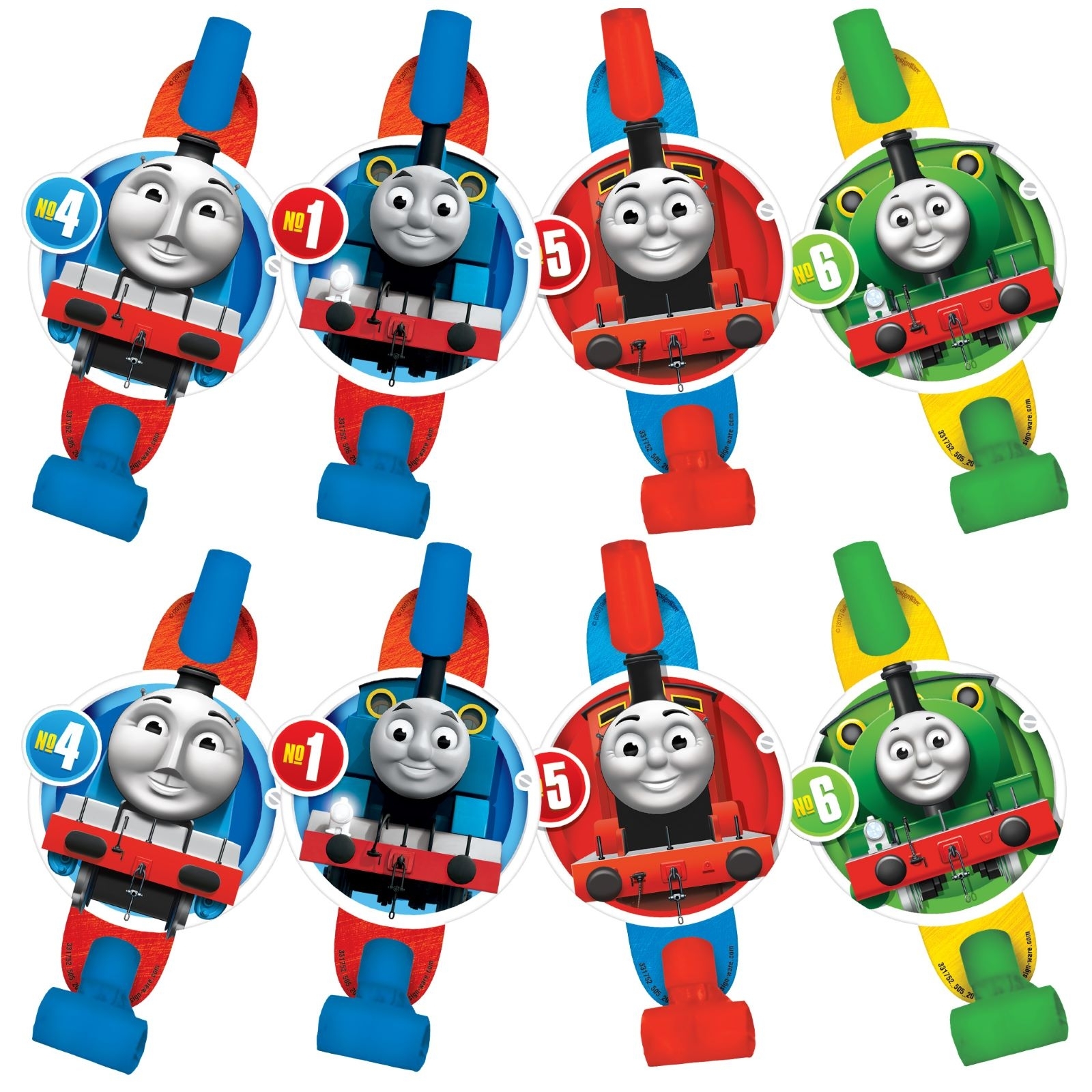 Thomas The Tank Engine All Aboard Party Blowers (Pack of 8)