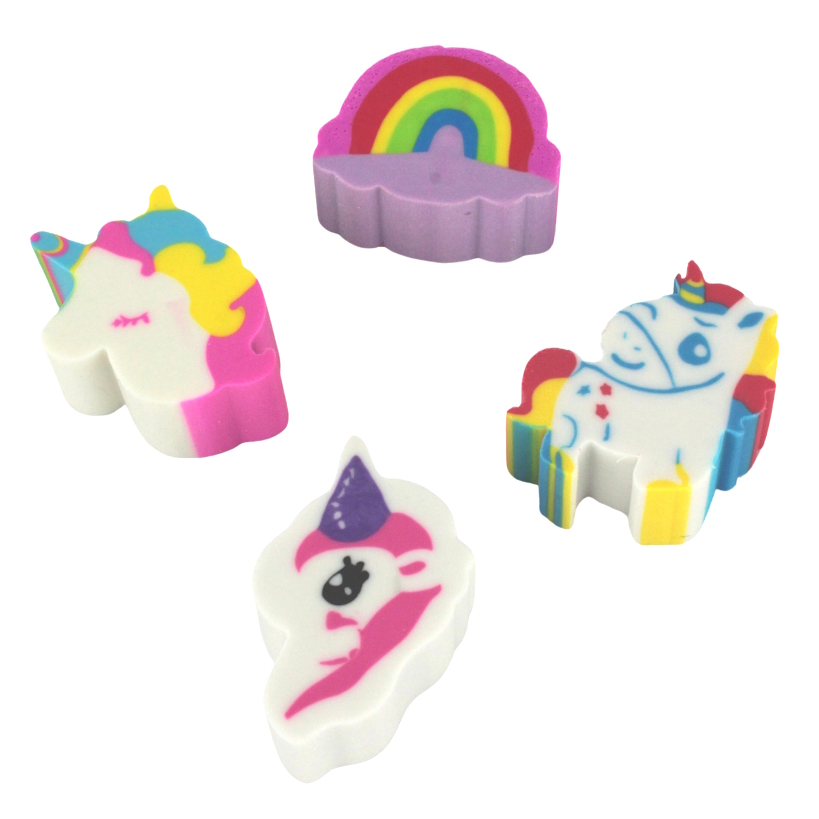 Unicorn and Rainbow Erasers (Pack of 8) 