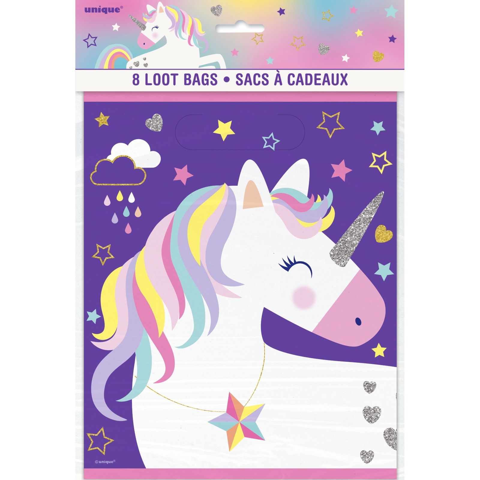Hip Hooray Unicorn Lolly/Treat Bags (Pack of 8)