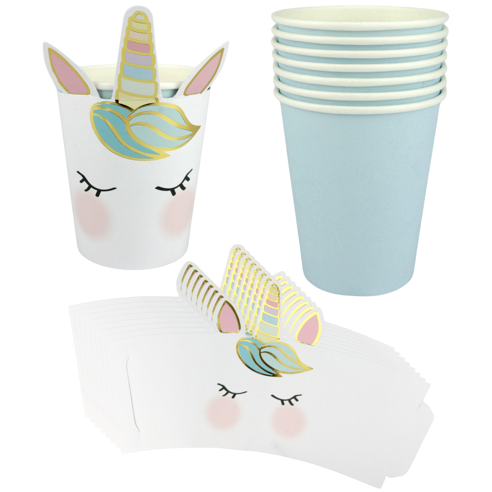 Talking Tables We Heart Unicorns Wrap Cups (Pack of 8)  