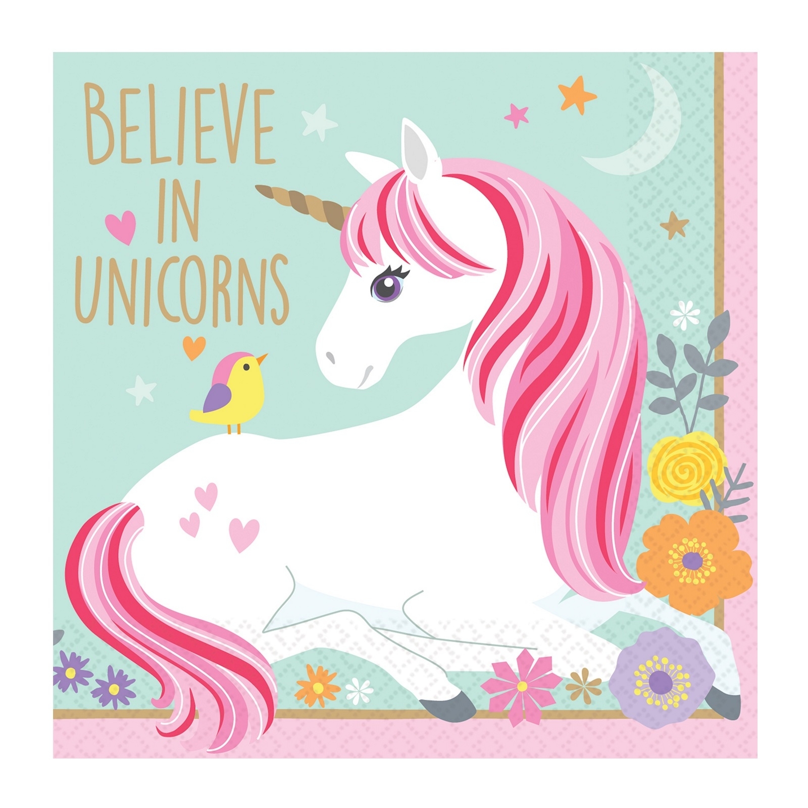 Magical Unicorn Small Napkins / Serviettes (Pack of 16)