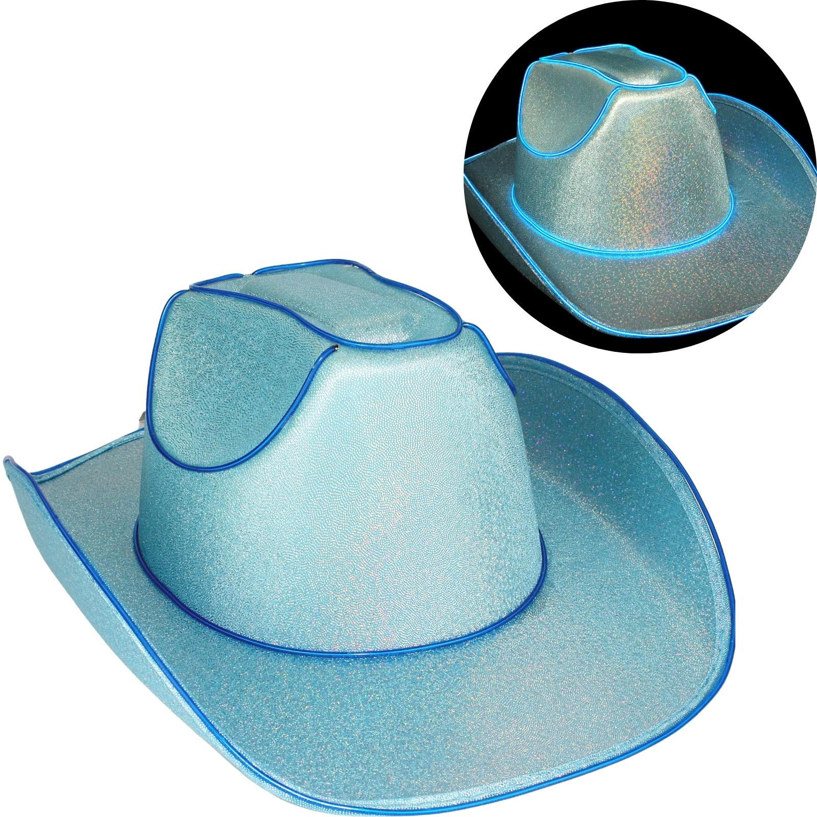 Light Up Blue Adult Cowboy Hat