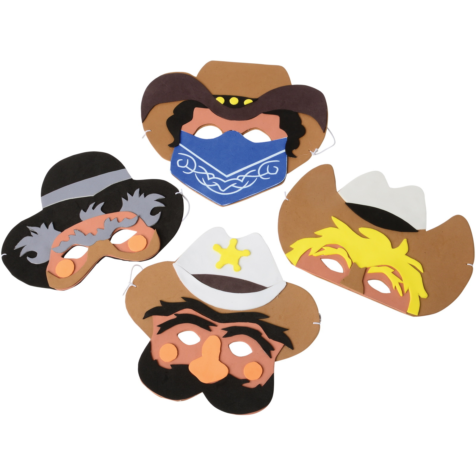 Cowboy Foam Masks (Pack of 12)